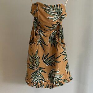 Strapless Tropical Mini Dress